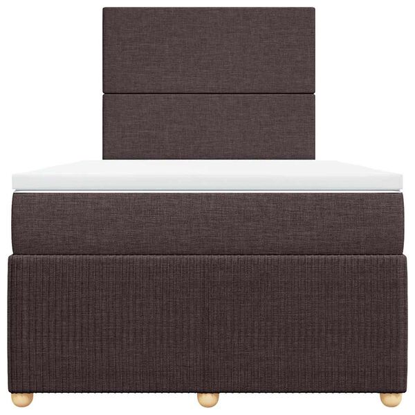 vidaXL Boxspringbett mit Matratze Dunkelbraun 120x190 cm Stoff
