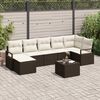 vidaXL Sofa Set mit Kissen 8 pcs Braun und Creme Poly-Rattan
