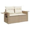 vidaXL Gartensofa-set mit Kissen 13 pcs Beige und Creme Poly-Rattan