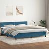 vidaXL Boxspringbett mit Matratze Dunkelblau 180x210 cm Samt