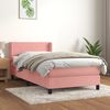 vidaXL Boxspringbett mit Matratze Rosa 90x190 cm Samt