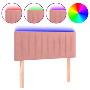 vidaXL LED Kopfteil Rosa 80x5x78/88 cm Samt