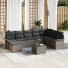 vidaXL Garten-Sofa-Set mit Kissen 9 pcs Schwarz Poly Rattan