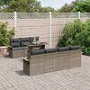 vidaXL Gartensofa-set mit Kissen mit Speicher 8 pcs Grau Poly Rattan