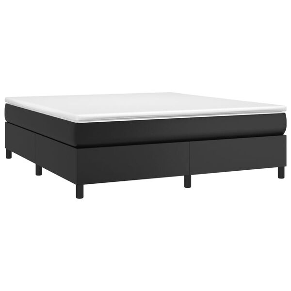 vidaXL Boxspringbett mit Matratze Schwarz 180x200 cm Kunstleder