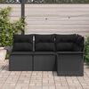 vidaXL Gartensofa-set mit Kissen 4 pcs Schwarz Poly-Rattan