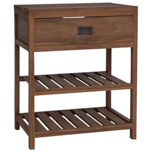 vidaXL Badezimmerschrank Natur 60 x 45 x 75 cm Massivholz Teak