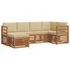 vidaXL Sofagarnituren 6 pcs Natur und Beige Massivholz Akazie