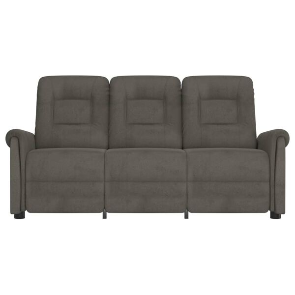 vidaXL 3-Sitzer Massagesessel Dunkelgrau Mikrofaser-Gewebe