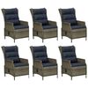 vidaXL 7-tlg. Garten-Essgruppe Braun Poly Rattan