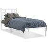 vidaXL Bettgestell mit Kopfteil Metall Wei&szlig; 80x200 cm