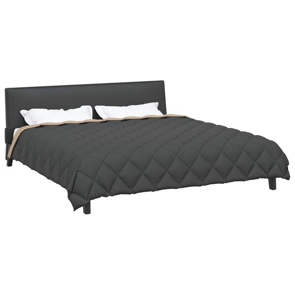 vidaXL Winterbettdecke Anthrazit und Taupe 220 x 200 cm Mikrofaser