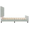 vidaXL Boxspringbett mit Kopfteil Hellgrau 160 x 200 cm Samt