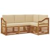 vidaXL Sofagarnituren 4 pcs Natur und Beige Massivholz Akazie