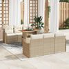 vidaXL Gartensofa-set mit Kissen 7 pcs Beige und Creme Poly-Rattan