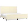 vidaXL Bettgestell mit Kopfteil Creme 200x200 cm Kunstleder