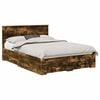 vidaXL Bettrahmen Ger&auml;ucherte Eiche 140 x 190 cm Holzwerkstoff