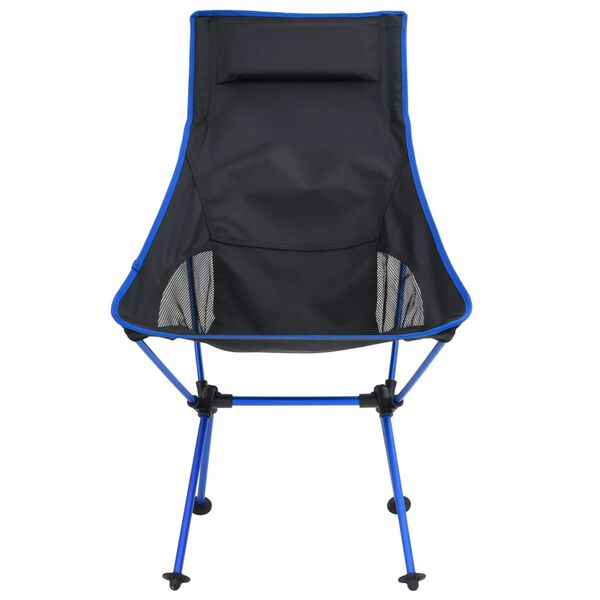 vidaXL Klappbarer Campingstuhl PVC und Aluminium Schwarz