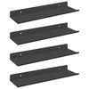 vidaXL Schwebendes Regal 4 pcs Schwarz 30 x 9 x 2,5 cm Stahl