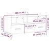 vidaXL TV-Schrank Betongrau 102x36x50 cm Holzwerkstoff