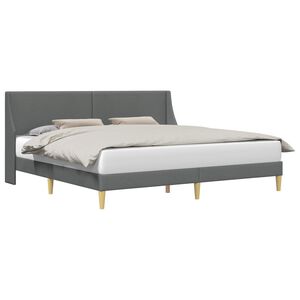 vidaXL Bettrahmen mit Kopfteil Dunkelgrau 180 x 200 cm Stoff