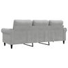 vidaXL 3-Sitzer-Sofa Hellgrau 180 cm Samt