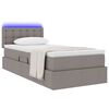 vidaXL Bett mit Stauraum und LED mit Matratze Taupe 100 x 200 cm Stoff