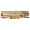vidaXL Outdoor-Sofagarnitur mit Kissen 6 pcs Wei&szlig; und Beige Polyester