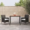vidaXL 3-tlg. Garten-Essgruppe mit Kissen Schwarz Poly Rattan