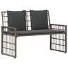 vidaXL Bank Outdoor 2 -Seater 116 x 55 x 82 cm Stahl und Poly Rattan