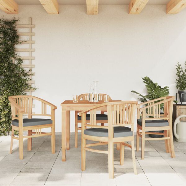 vidaXL 5-tlg. Garten-Essgruppe Massivholz Teak