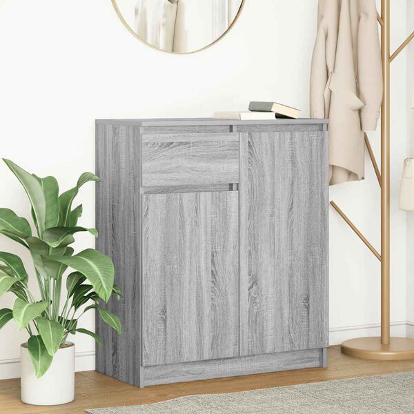 vidaXL Sideboard mit Schublade Grau Sonoma 71x35x84 cm Holzwerkstoff