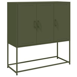 vidaXL Sideboard Olivgr&uuml;n 100,5x39x107 cm Stahl