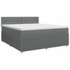 vidaXL Boxspringbett mit Matratze Dunkelgrau 140 x 200 cm Stoff