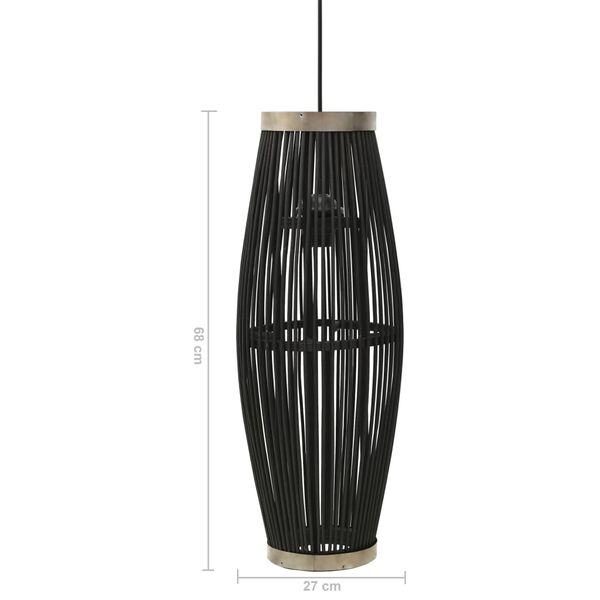 vidaXL Pendelleuchte Schwarz Weide 40W 27x68 cm Oval E27