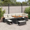 vidaXL Gartensofa-set mit Kissen 9 pcs Schwarz und Creme