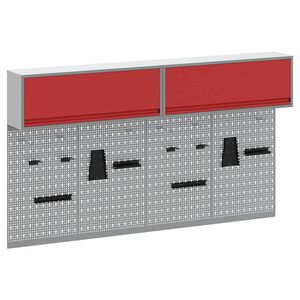 vidaXL Werkzeugschrank-Set 6 stk. Rot Pulverbeschichteter Stahl