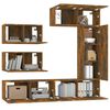 vidaXL 6-tlg. TV-Schrank-Set R&auml;uchereiche Holzwerkstoff