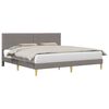 vidaXL Bettrahmen mit Kopfteil Taupe 200 x 200 cm Stoff