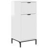 vidaXL Badezimmerschrank mit Speicher Hochglanz Wei&szlig; 39,5 x 36 x 88 cm