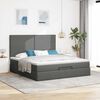 vidaXL Ottoman-Bett mit Matratze Dunkelgrau 160x200 cm Stoff