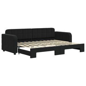 vidaXL Tagesbett Ausziehbar Schwarz 80x200 cm Samt