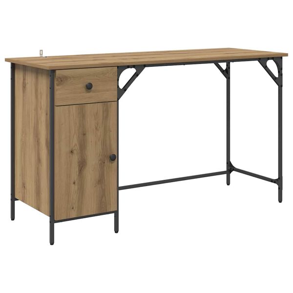 vidaXL Computertisch Artisan-Eiche 131 x 48 x 75 cm Holzwerkstoff
