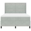 vidaXL Boxspringbett mit Matratze mit LED Hellgrau 160 x 200 cm Samt
