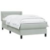 vidaXL Boxspringbett mit Matratze Hellgrau 80x220 cm Samt