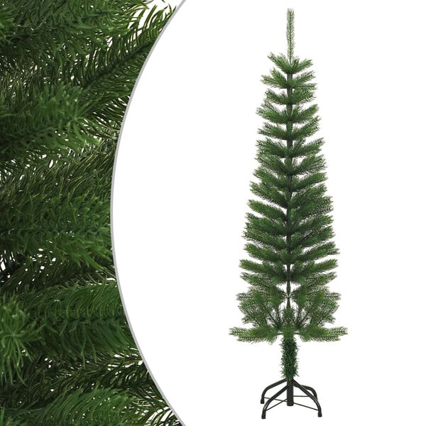 vidaXL Künstlicher Weihnachtsbaum mit Ständer Schlank 150 cm PE