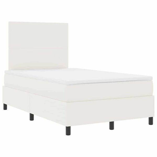 vidaXL Boxspringbett Creme und Wei&szlig; 120 x 190 cm Cordstoff