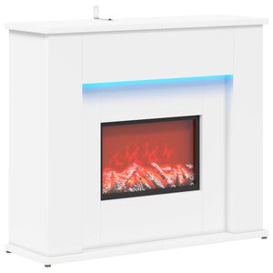 vidaXL Kamin mit LED-Streifen Wei&szlig; 63 x 20 x 54,5 cm Holzwerkstoff