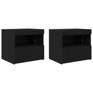 vidaXL Nachttisch 2 Stk. Schwarz Eichen-Optik 50 x 40 x 45 cm
