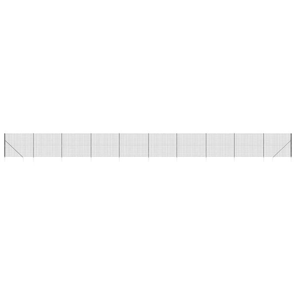 vidaXL Maschendrahtzaun mit Bodenh&uuml;lsen Anthrazit 1,8x25 m